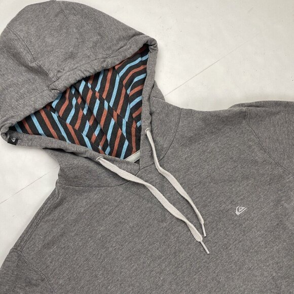 Quiksilver Hoodie Sweatshirt Men's S Pullover Skate Surf Logo Cotton Light - Picture 1 of 11